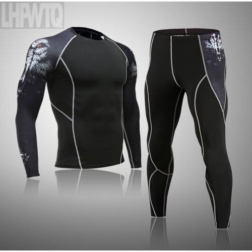 Winter Mens Thermal Underwear For Men Thermo Clothes Long Johns Set Tights Sports Male Gym Compression Underwear Quick Dry