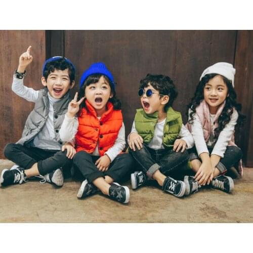 Winter new thin and light childrens clothing feather cotton vest clothes men and women in the baby thickening baby jacket