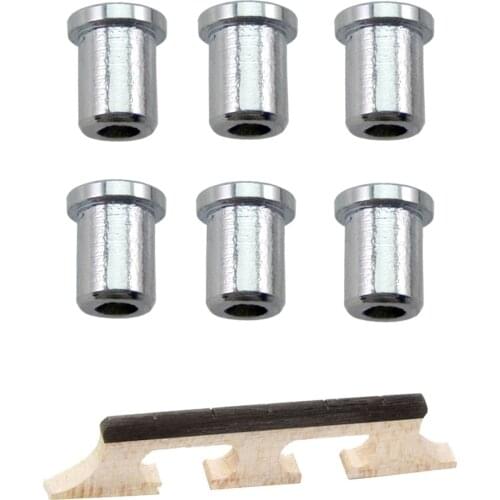 1 Set Guitar String Mounting Ferrules Bushing+5-string Banjo Rosewood Bridge for Guitar Mandolin Banjo Accessories