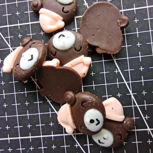 1pcs/lot Resin flat back bear with hat 17mm Ornaments Micro landscape Ornaments Creative Home Gardening Decorations