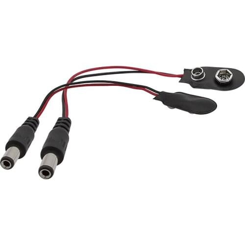 10Pcs I Type 9V Male DC Battery Power Clip 5.5x2.1mm DC Male Plug Connector for 9V Battery Clip Battery Holder Arduino DIY