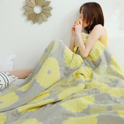 150x200cm Summer Pure Cotton Double-sided Soft Thin Towel Blanket for Adult Student Air Condition Bedspread Bedding