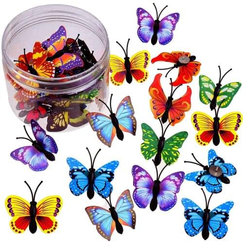 30 Pieces Butterfly Push Pins Decorative Thumb Tacks Colorful Cute Pushpins for Cork Board, Photo Wall Decorations