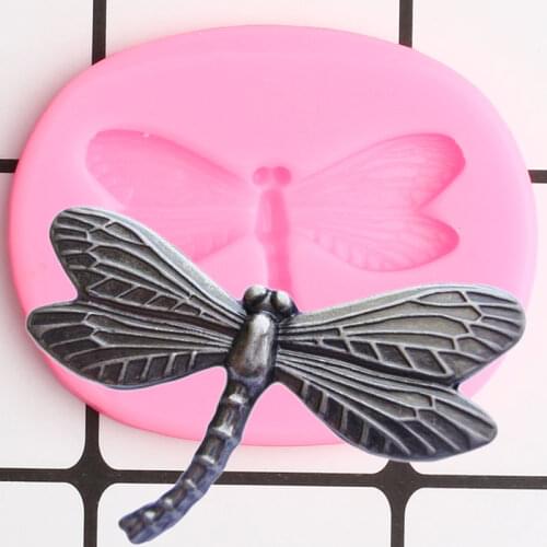 3D Dragonfly Silicone Mold DIY Cupcake Topper Fondant Cake Decorating Tools Cookie Baking Candy Clay Chocolate Gumpaste Moulds