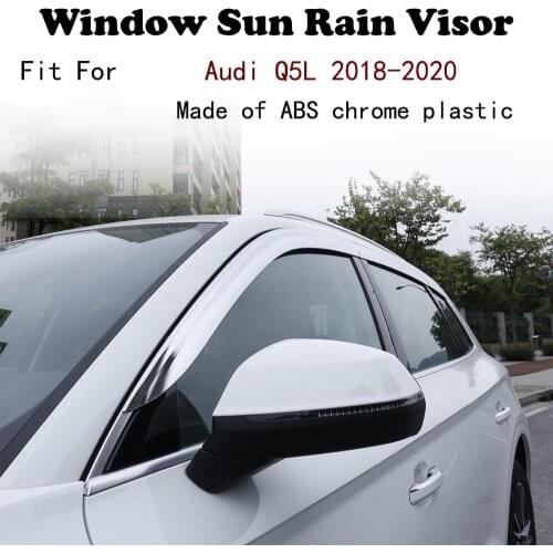 ABS Chrome plastic Window Visor Vent Shades Sun Rain Guard car accessories For Audi Q5L 2018-2020
