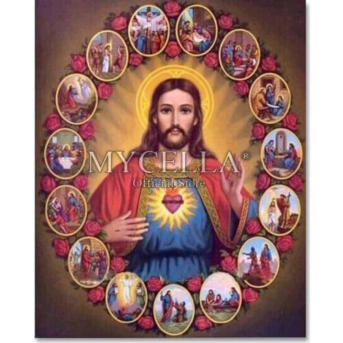 Diamond Painting Jesus 5D DIY Mosaic Embroidery full Square Drill Religious figure Home Decor Handmade Hobby Cross Stitch Gift