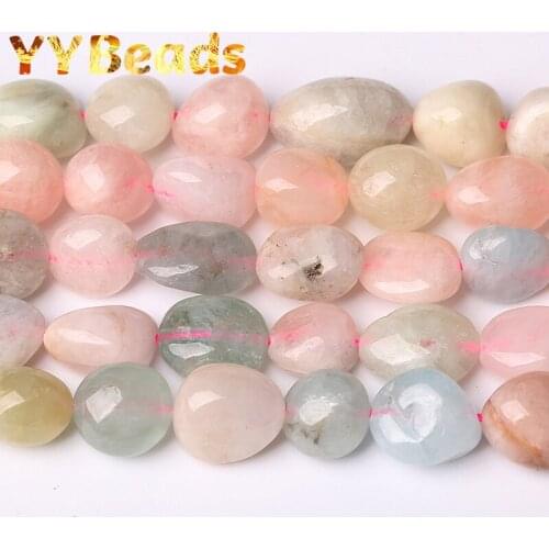 8-10mm Natural Irregular Morganite Stone Beads Colorful Loose Beads For Jewelry Making DIY Bracelets Necklaces Accessories 15"