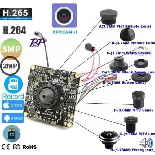 Mini Camhi WiFi IP Camera Module 1080P 5MP Audio TF Card Onvif P2P CamhiPro DIY Covert Wireless Security Surveillance System