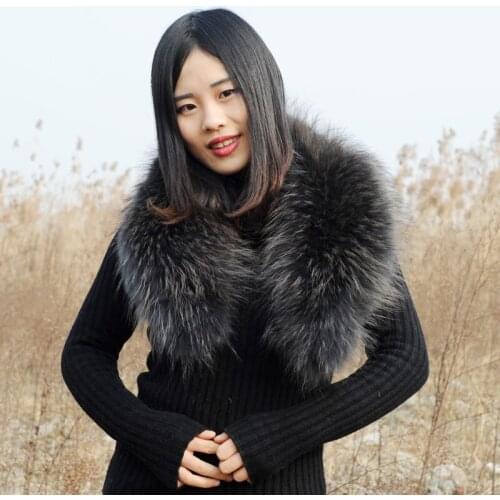 CX-A-17E 2018 Winter 100% Real Natural Fur Collar Womens/Men Scarfs Fashion Coat Sweater Scarves Collar