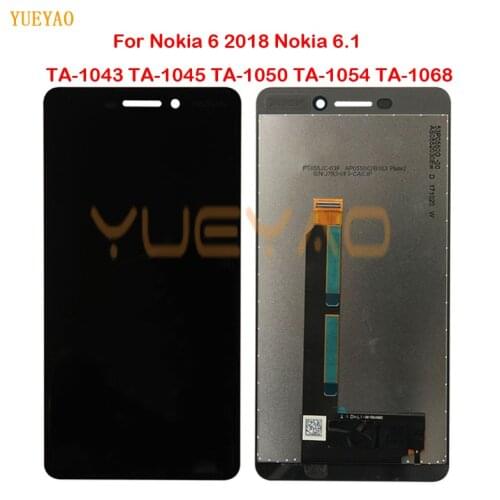For Nokia 6 2018 Nokia 6.1 TA-1043 TA-1045 TA-1050 TA-1054 TA-1068 LCD Display Touch Screen Glass Panel Digitizer Assembly