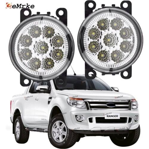 EEMRKE 2 PCS Car-Styling for Ford Ranger T6 2012 2013 2014 2015 2016 2017 9-Pieces Led Fog Lights H11 12V Front Bumper Light