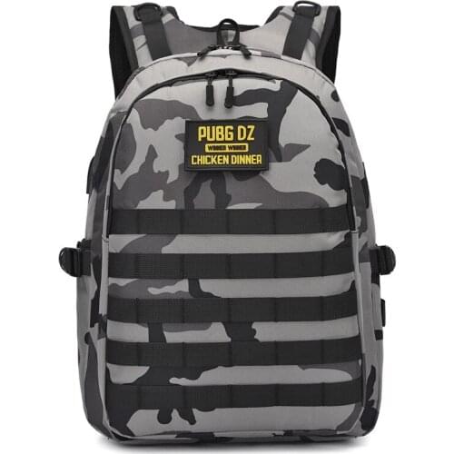 32cm PUBG Camouflage waterproof Backpacks Laptop Travel Bags Rucksack School Bags Canvas USB Jack Multifunctional Knapsack