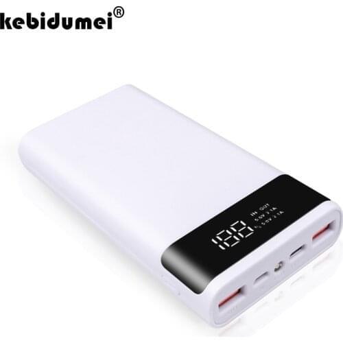 Kebidumei dual USB Micro Micro Type-C mobile power shell DIY design LCD digital display 4/6*18650 shell battery storage box