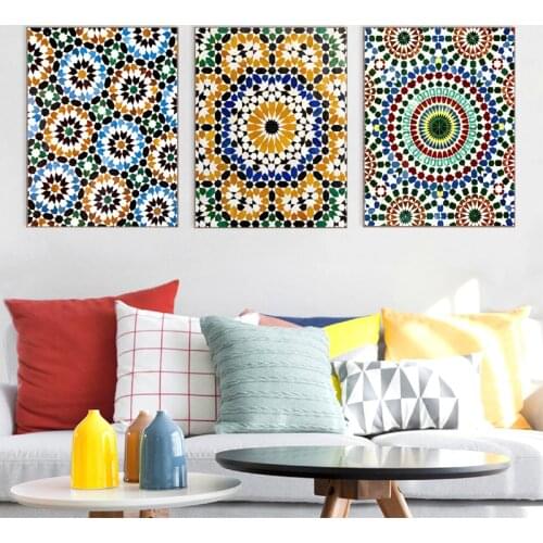 Moroccan Wall Art Canvas Painting Boho Decor Moroccan Patterns Travel Photography Posters and Prints Pictures Living Room Decor