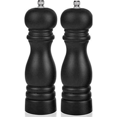 Salt and Pepper Mill Set, with Adjustable Ceramic Grinder and Spice Mill, Salt Mill and Pepper Mill Made Of Oak