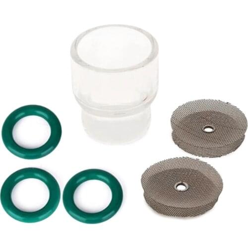 6x 12 Glass Pyrex Cup TIG Welder Torch Gas Lens Filters O-rings Kit For WP-9/17 TIG Torches Welding Accessories A0KF