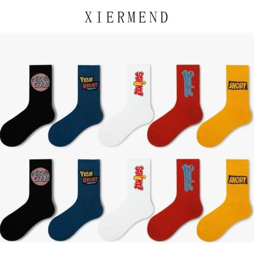 10 pieces = 5 paris The new 2021 cotton English words of individual character tide hose tube socks for women lovers socks
