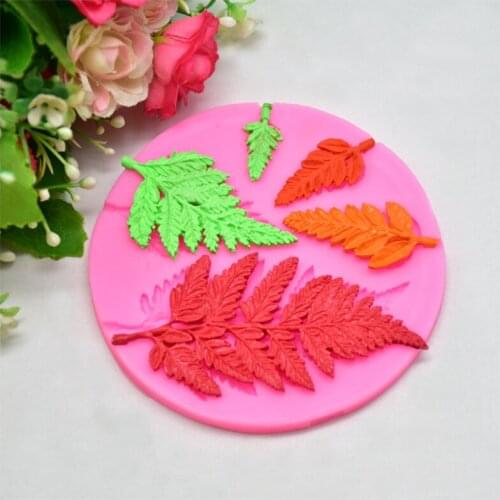 Fern Leaves Silicone Mold Fondant Resin Sugarcraft Aroma Stone Ornaments Mold For Pastry Cup Cake Decorating