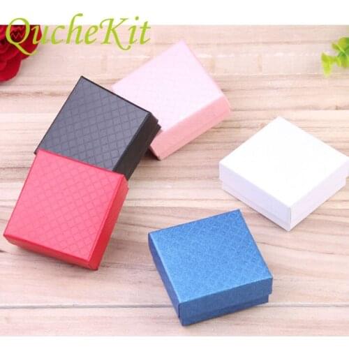 24pcs Square Paper Jewelry Gift Box Packaging Business Necklace Earring Brooch 7x7x3cm Bracelet Display Holder Jewelry Organizer