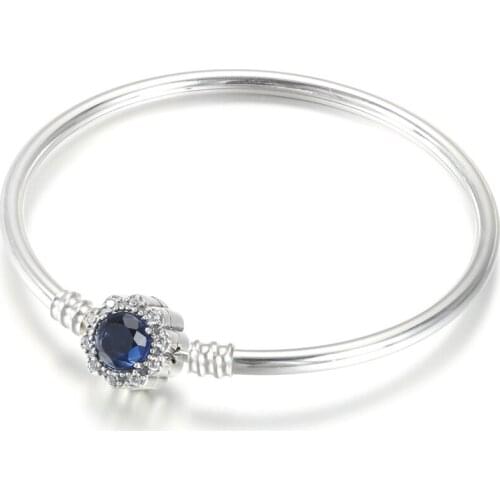 Authentic S925 Silver Bead Charm Dangle Bracelet for Women Bloom Life Snake Chain Bracelet Girl Lady Gift