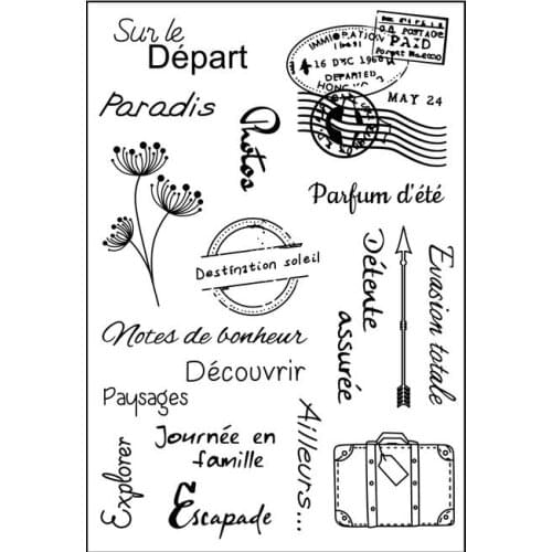 French Common words Transparent Clear Silicone Stamp/Seal for DIY scrapbooking/photo album Decorative clear stamp F1040
