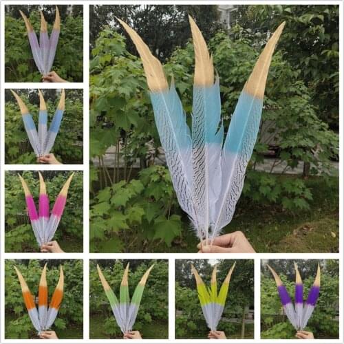 Rare 100 pcs Pretty 75-80cm/30-32inches Natural Silver Pheasant Tail Feather Wedding Party Halloween Home Decoration