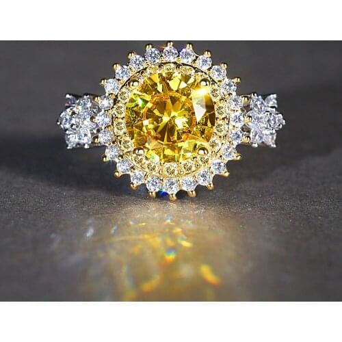 Luxury Large Zircon Wedding Ring for Women Bague Femme Anillos Mujer Jewelry Gift