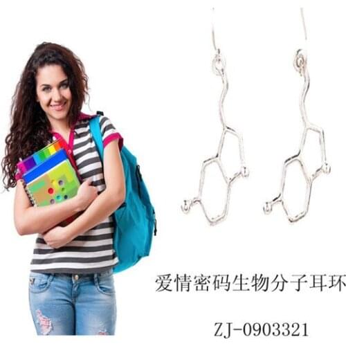 Euro-American Hot Sale Earrings Movie Secret Codes of Love l Molecules Earrings Fashion Simple Earrings For Girls 20pairs/lot