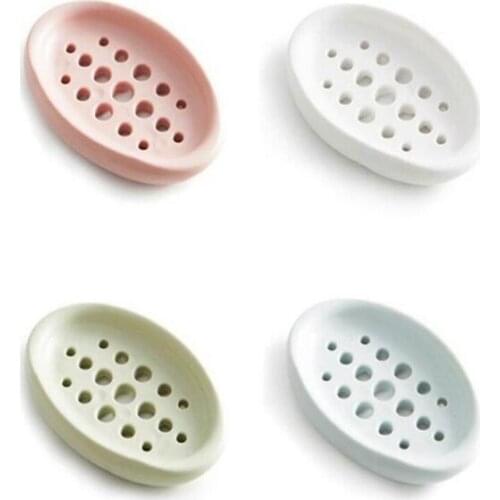 Silicone Non-slip Soap Holder Dish Bathroom Shower Storage Plate Stand Hollow Dishes Openwork Soap Dishes