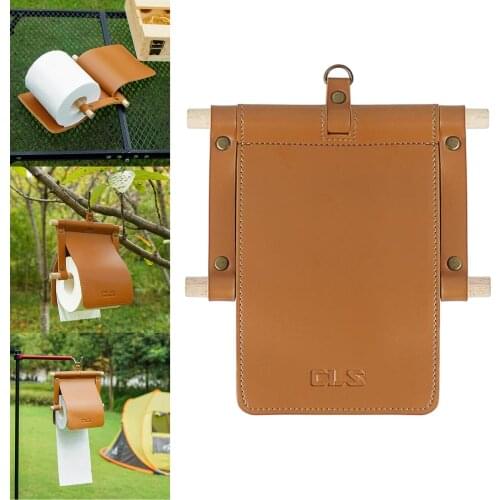 Modern PU Leather Toilet Paper Hook Holder Case for Bathroom Camping Kitchen