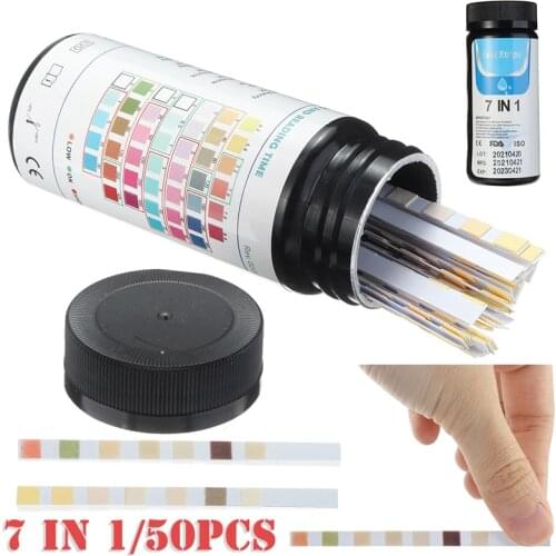 50pcs 7 In1 Aquarium Fish Tank Water Tropical Test Strips Kit Nitrite Nitrate PH Test Strips Aquarium Water Test