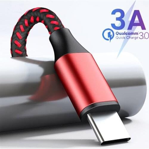 0.25m/1m 3A Fast Charging Type C USB Cable For Samsung Xiaomi Redmi Huawei Type-C Mobile Phone Charging Wire Cord USB C Cable