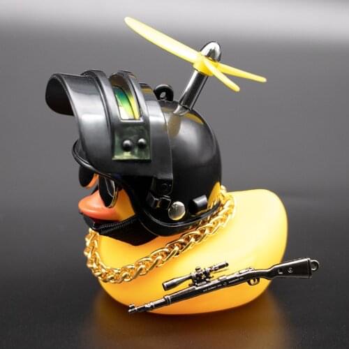 Standing Duck Bicycle Bell Broken Wind Helmet Small Yellow Duck MTB Road Bike Motor Riding Cycling Accessories WITHOUT LIGHTS
