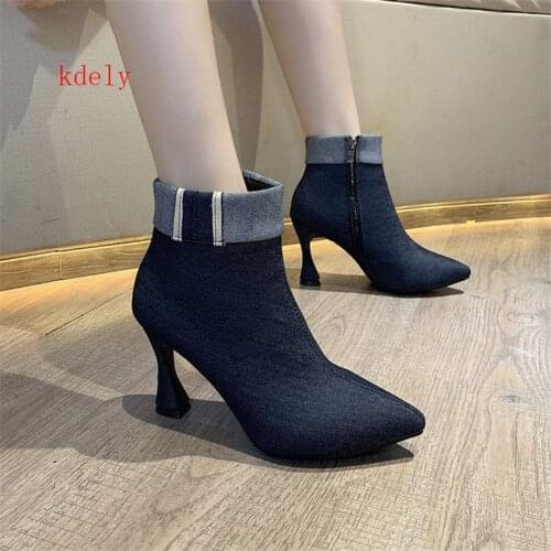 2020 HOT winter women pumps Ankle Martin boots women Platform Fashion Pointed Toe zipper high heels Party snow botas women shoes
