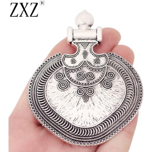 ZXZ 2pcs Tibetan Silver Large Tribal Boho Charms Pendants for Necklace Jewelry Making Accessories