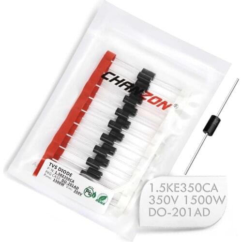20 Pcs) TVS Diodes 1.5KE350CA 1500W 350V DO-201AD (DO-27) Bidirectional Channel 1500 Watt 350 Volt
