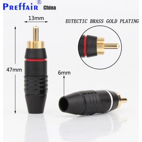 4pcs High Performance R1711 24K Gold Plated RCA Connector Audiophile Plug Audio Phono RCA plug for Hifi Audio cable