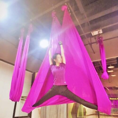 6*2.8M yoga hammock Solid color anti gravity yoga swing aerial silk Air indoor swing Full set Colors yoga training Belts