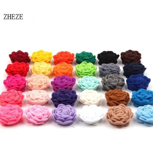 60pcs/lot New Arrival Chic Fashion 1" Tiny Felt Flower without clips for Girls Children Hair Accessories for baby DIY Headbands