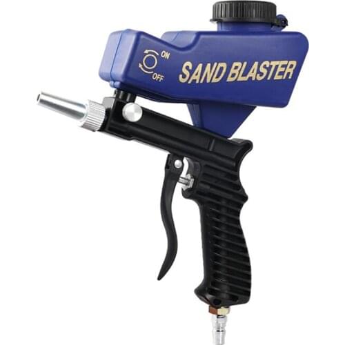 Abrasive Air Sandblaster Handheld Gun with 6mm Metal Nozzle, Adjustable Flow, Various Media Compatible Gravity Feed Hopper
