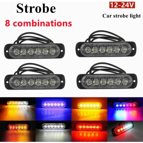 Motorcycle LED Signals Traffic Trailer Strobe Universal Ultra-Thin Emergency Flash Warning Light 4 styles Accessories 12v/24v