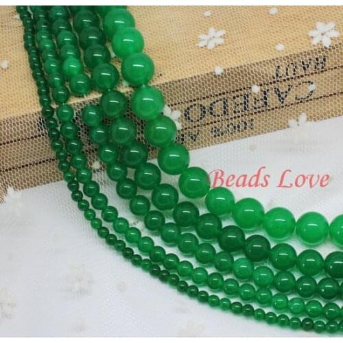 Dark Green Stone Beads Natural Round Beads For Jewelry Making AAA+ 15.5"/strand 4,6,8,10,12mm Pick Size(F00018)