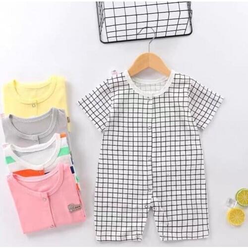 Baby One-piece Clothing Newborn Short Sleeve Solid Color Rompers Summer Brand New Infant Jumpsuits Baby Girl Boys Clothes