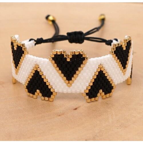 Go2boho 2020 Bracelet For Women MIYUKI Black 3D Heart Pulseras Mujer Moda 2019 Bracelets Making Jewelry Accesorios Couples Gift