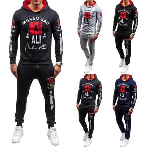 Gusskater brand new fast selling European and American cross border dedicated new mens cardigan hooded sweater pants suit