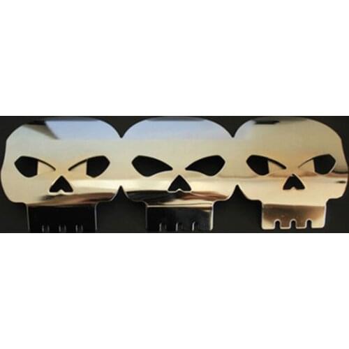 Chrome Skull/Flame 9'' Exhaust Muffler Pipe Heat Shield Cover Heel Guard For Harley Electra Glide Dyna Fatboy Heritage Softail