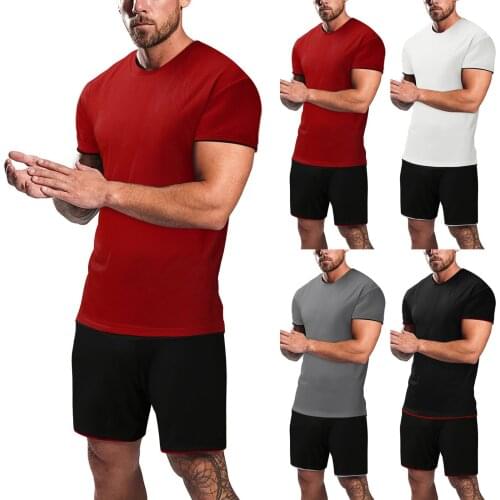 Men’s Summer 2-piece Suit Beach Patchwork Short Sleeve Shirts & Shorts Pants Sets High Quality Travel Hawaii Sets Fast Shipping