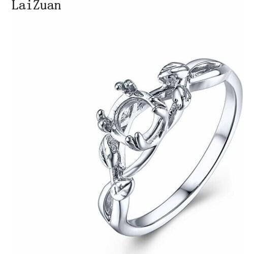 10K White Gold Prong Setting Round 5.5mm Engagement & Wedding Semi-Mount Ring