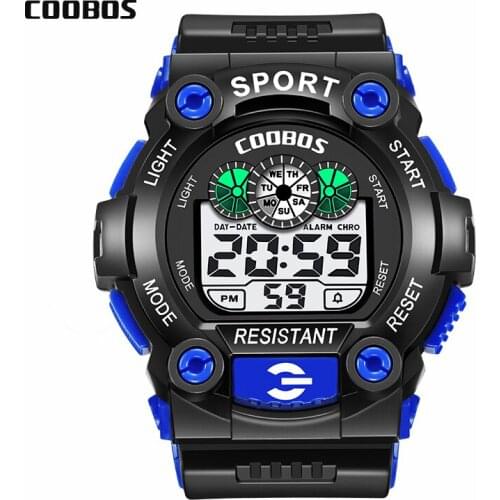 Multifunctional Outdoor Mens Smart Electronic Watch Luminous Mode Stainless Steel Silicone Watchband Waterproof Digital Watches