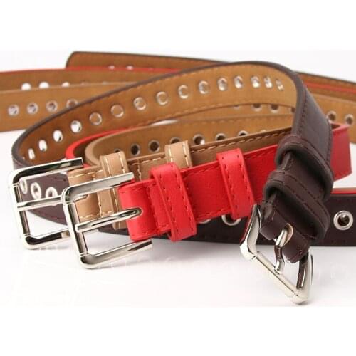 2020 New Women Waist Belt Strap Hollow Rivets PU Leather Strap For Womens Slim Waistband Female Ladies Jeans Apparel Accessories